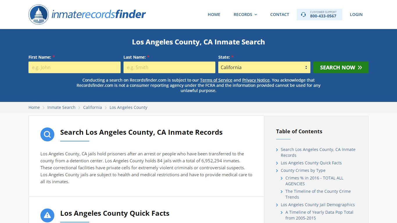 Los Angeles County, CA Inmate Lookup & Jail Records Online