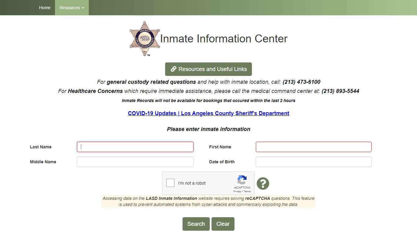 LASD Inmate Information Center - Inmate Search - Los Angeles County ...